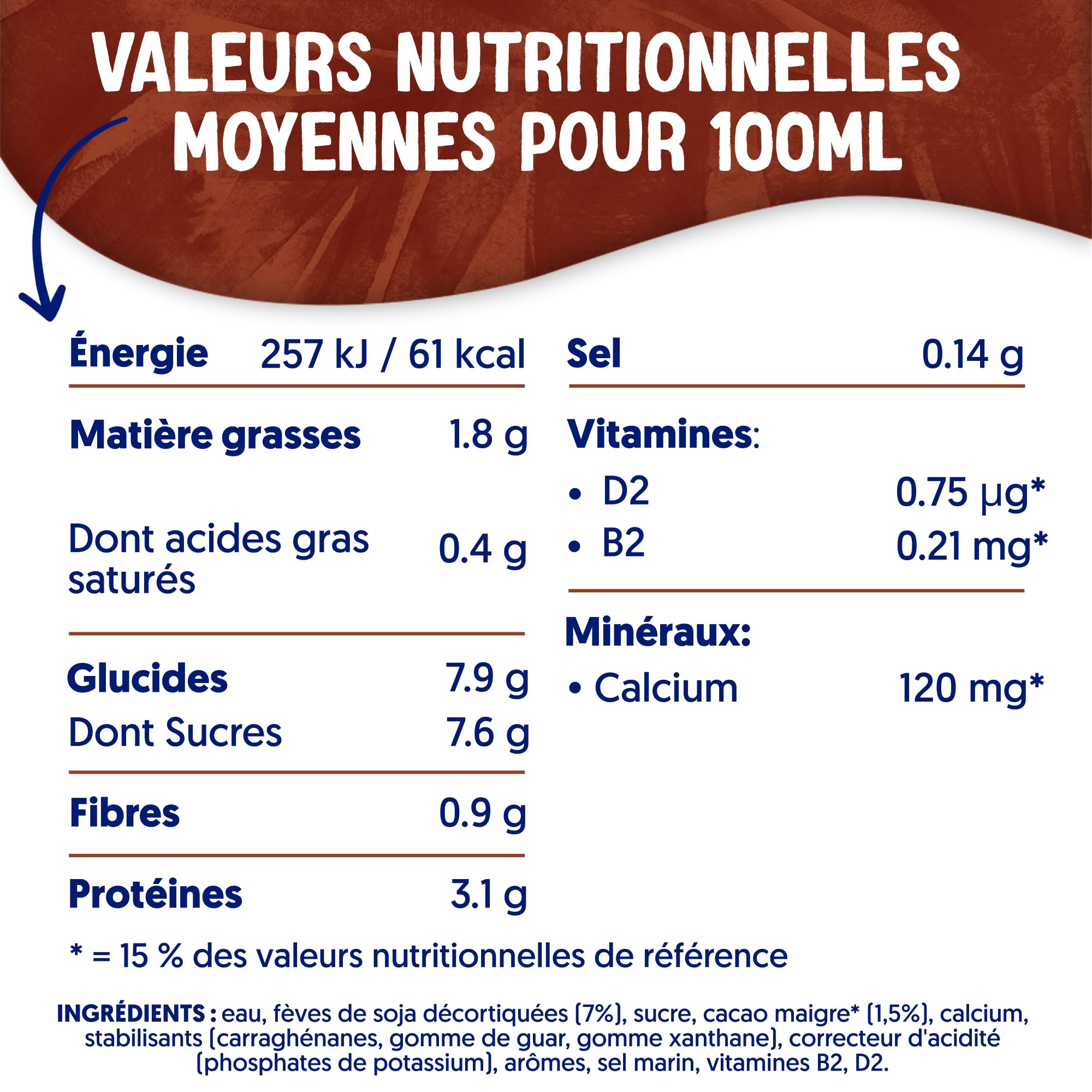 Alpro - Boisson Végétale - Soja Chocolat - 1 L - Lot de 8 x 1 L