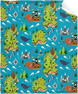 Cartoon Pirate Map Treasure Travel Adventure Throw Blanket Fannel Super Soft Funny Blanket Travel Throw Blanket for Bed Couch Sofa for Pet Stroller 50x60 inch