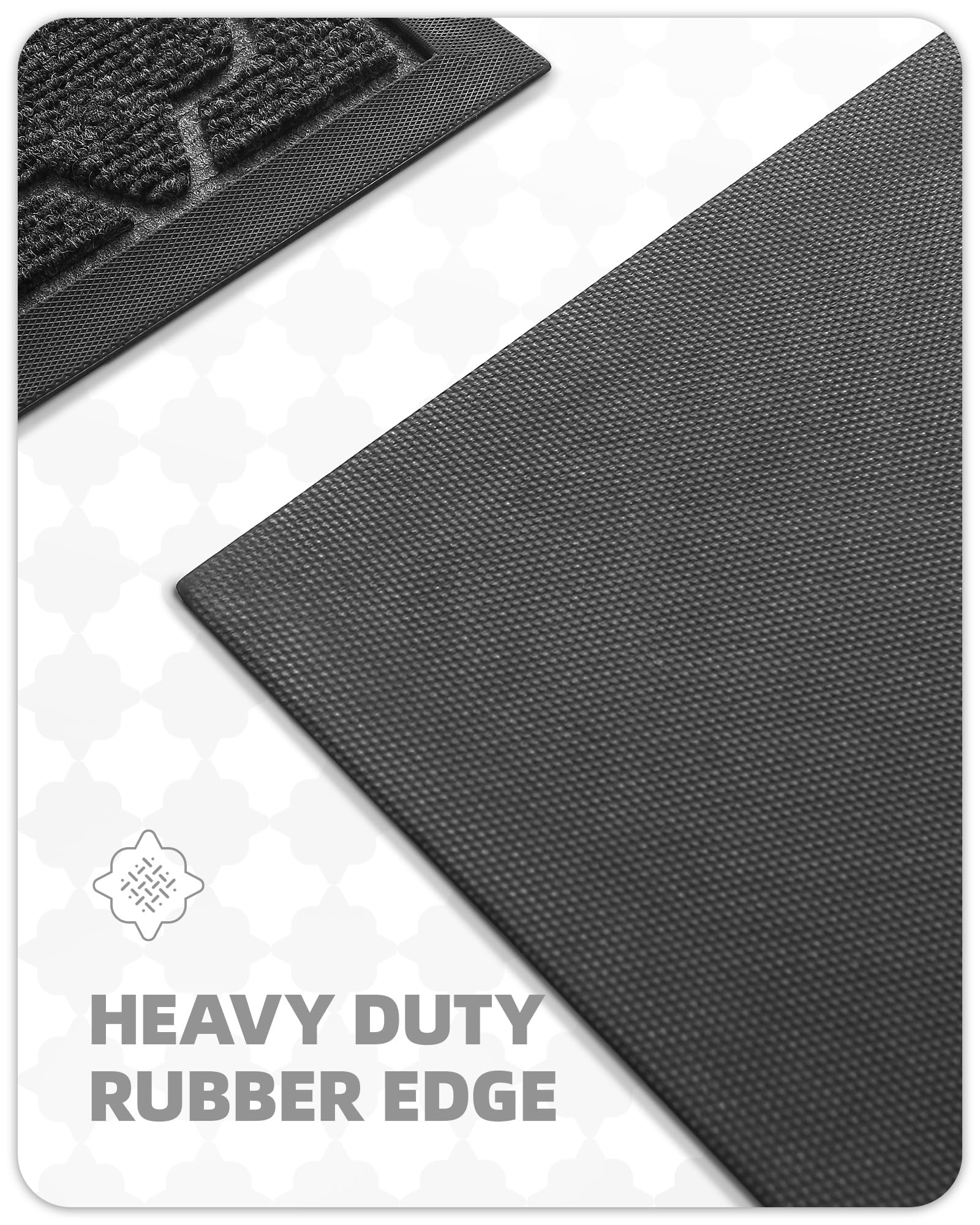Color G Willkommen Fußmatte Außen, 45x75cm Schwarz Grau Outdoor Fussmatte Außen, Außenbereich Waschbar Schmutzfangmatte, Fussmatte Aussen Wetterfest Türmatte für Eingang, Garten