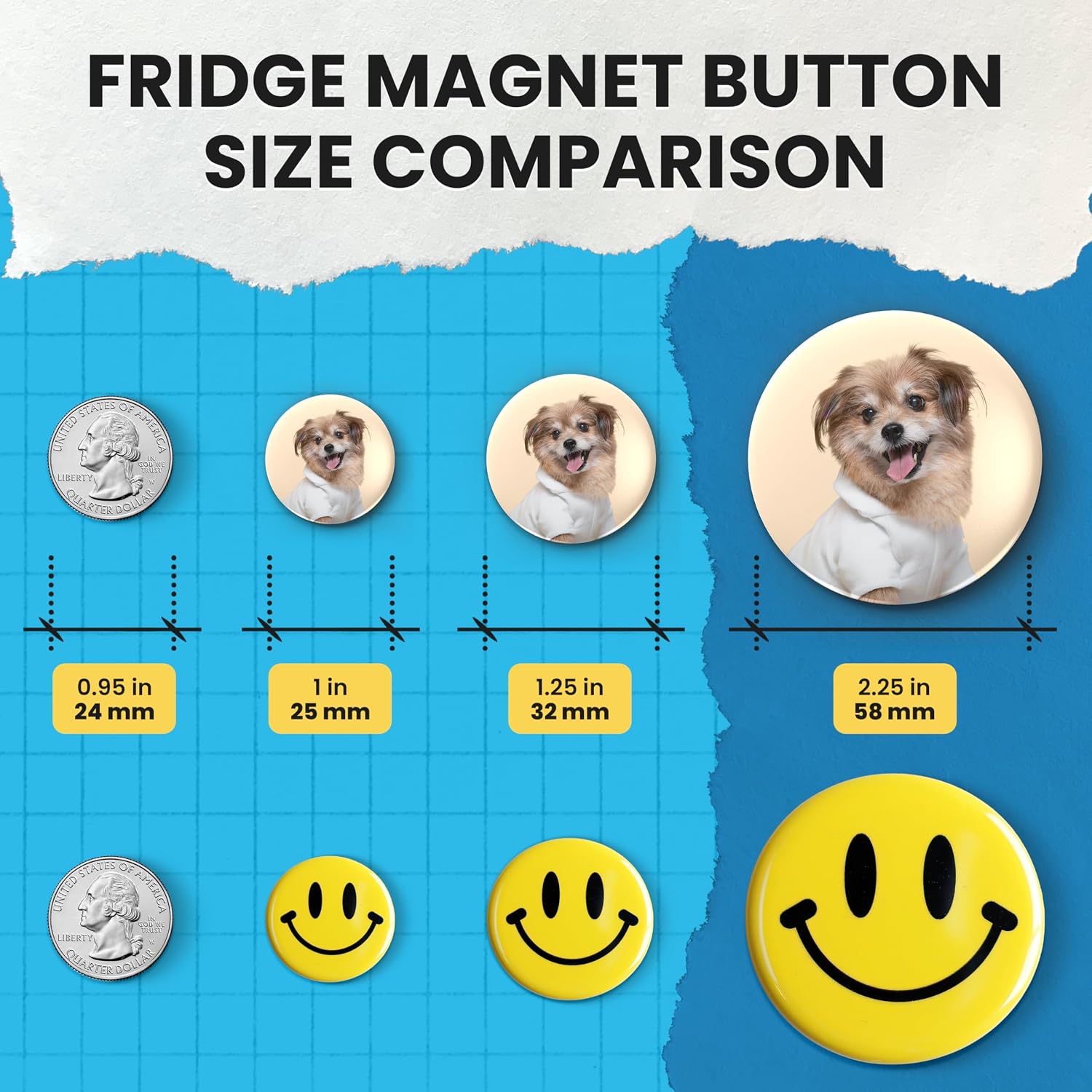 Nice2Have 25 Sets of Fridge Magnet Buttons 2.25 inch (58mm) - Button Maker Supplies for Button Maker Machine image 5