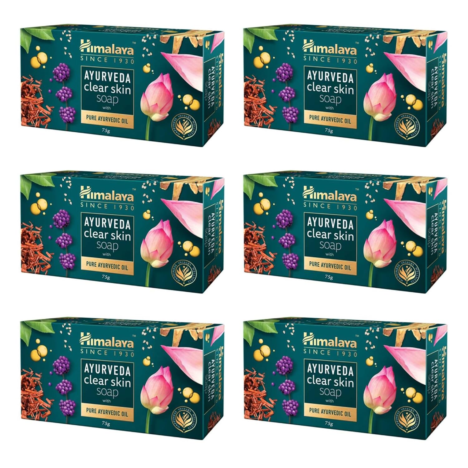 Himalaya AYURV CLEAR SKIN SOAP 75G(PACK OF 6) IND Himalaya AYURV CLEAR SKIN SOAP 75G(PACK OF 6) IND