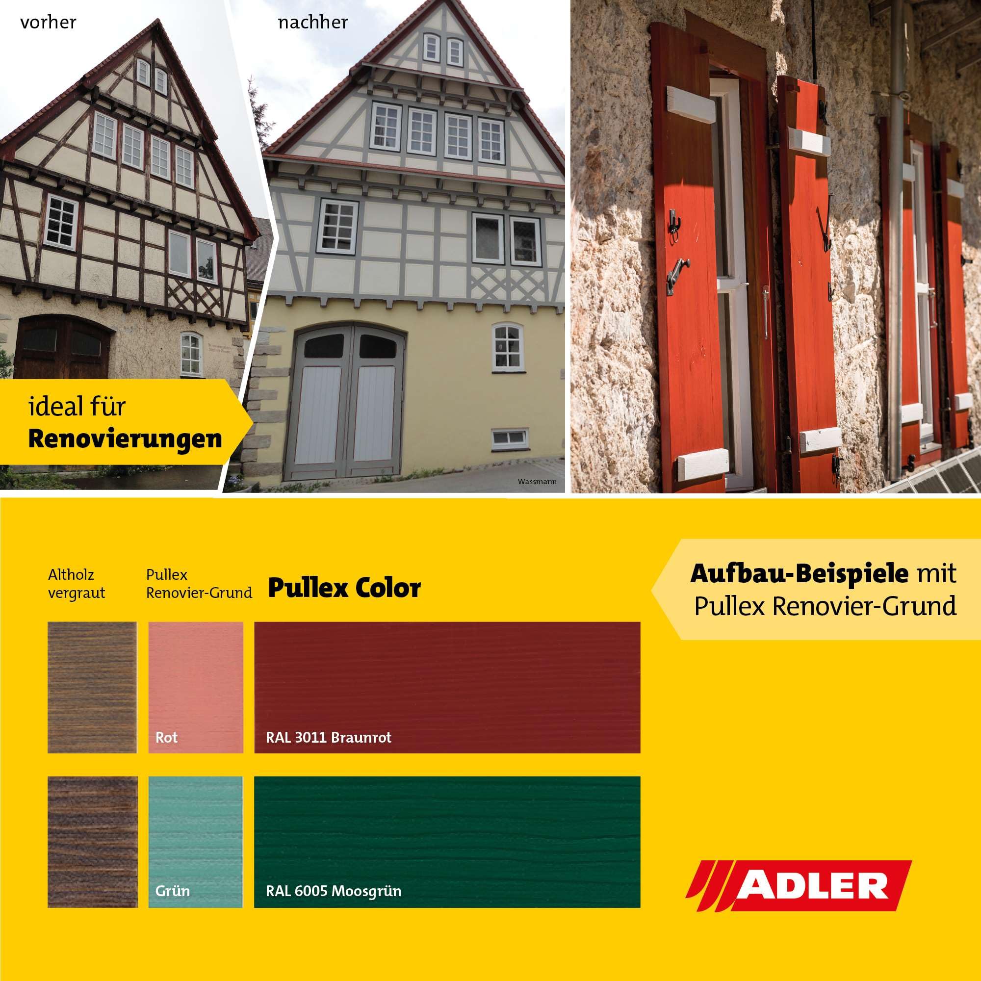 ADLER Pullex Color W10 Weiß, tönbar Holzfarbe für außen 750 ml