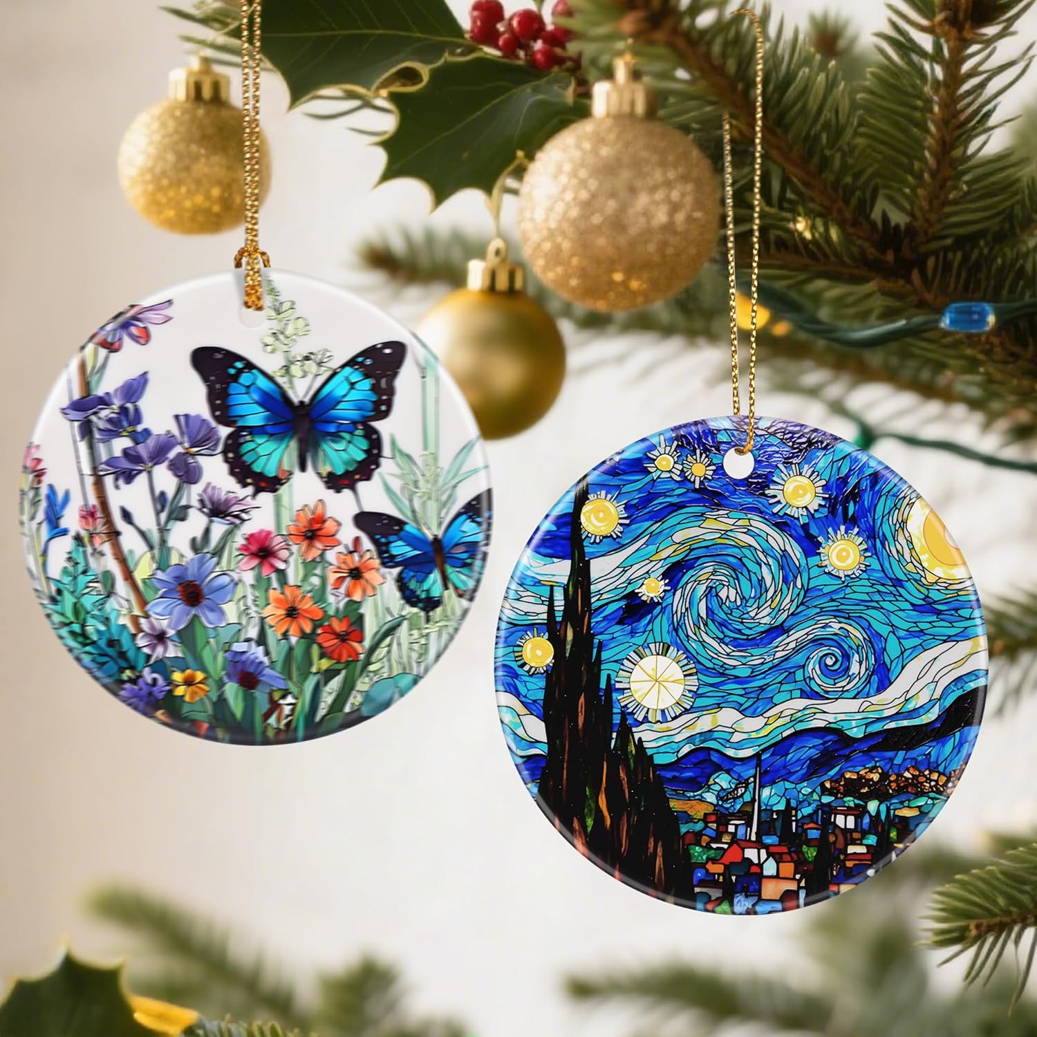 Van Gogh Starry Night Ornaments, Christmas Ornaments: Christmas Tree Decorations, Holiday Decor, Stocking Stuffers, Gift Ideas, Xmas Gifts & Gifts for Art Lover - Image 5