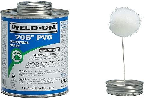 Miniatura 3 de Weld-On 10093 705 - Cemento solvente de PVC de grado industrial de alta resistencia, de ajuste rápido y bajo contenido de compuestos orgánicos