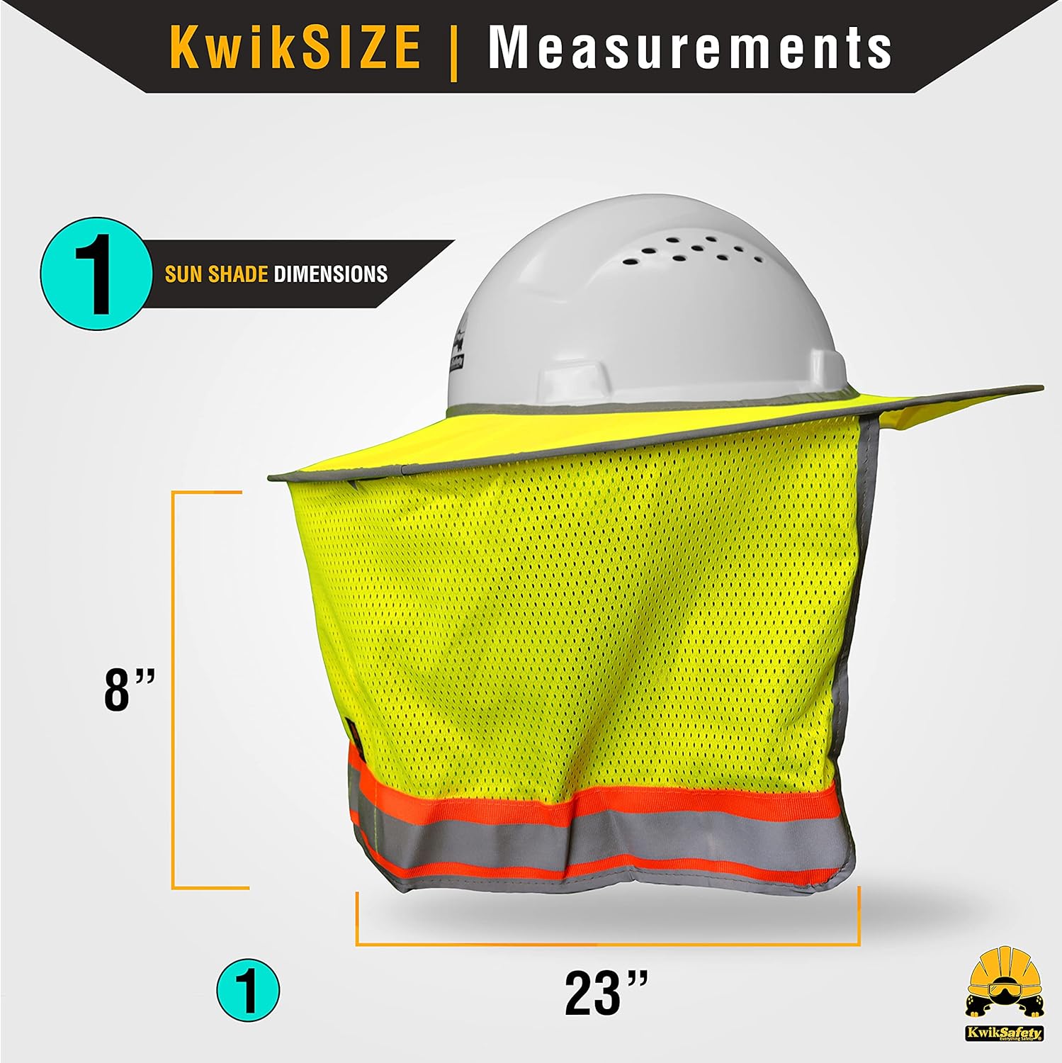 KwikSafety - Charlotte, NC - Lord Vader Hard Hat Sun Shade [2PK, 5PK, 10PK Hi Vis Cooling Mesh Reflective Strip & Elastic Band Regular Brim Neck Protection Sun Shield
