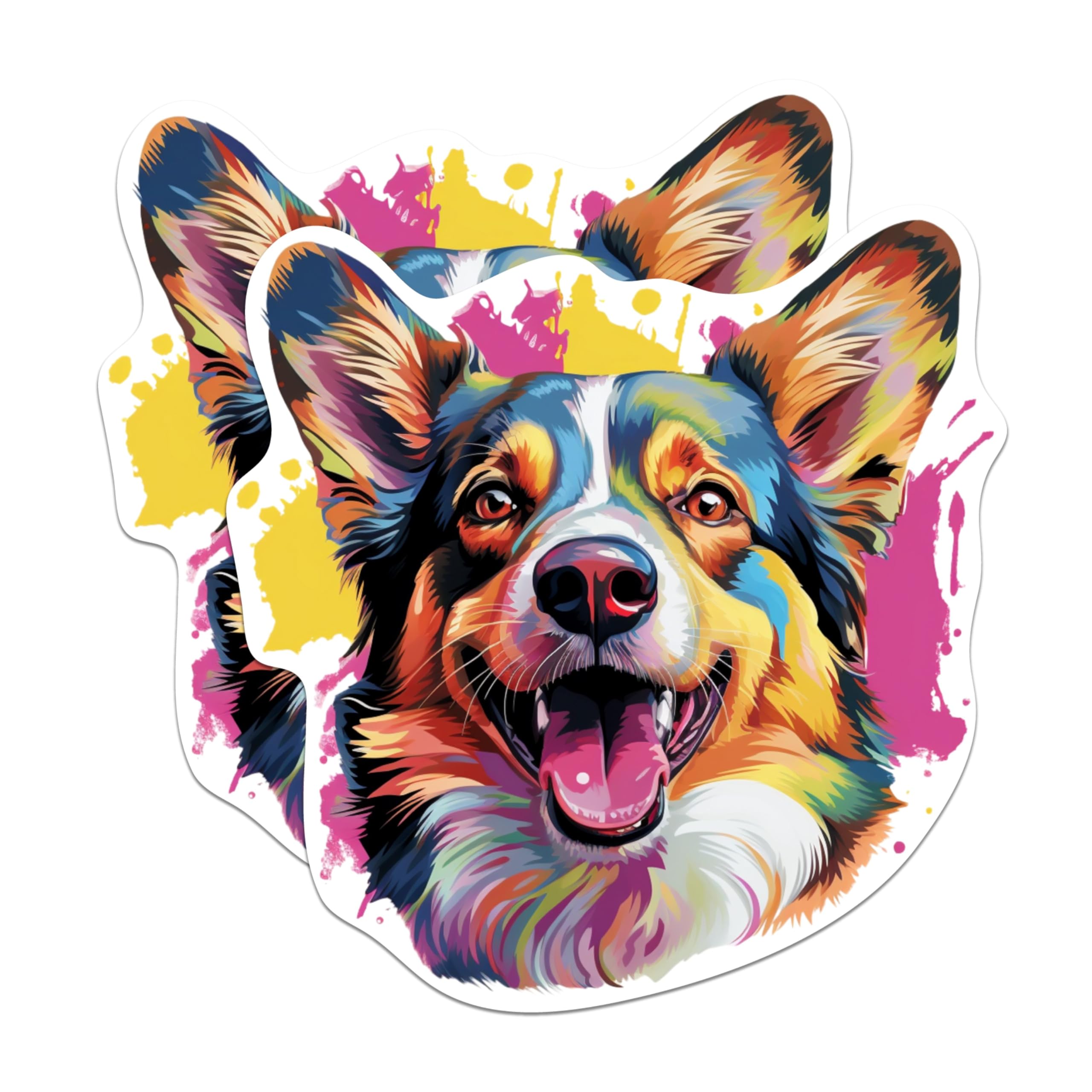 (2 Pack) Cardigan Welsh Corgi Dog Breed Stickers - 5 Inches On Longest Side - Choose from Over 100 Dog Breeds - for Cars, Trucks, Skateboards, Laptops - Made in USA - BMCS1816