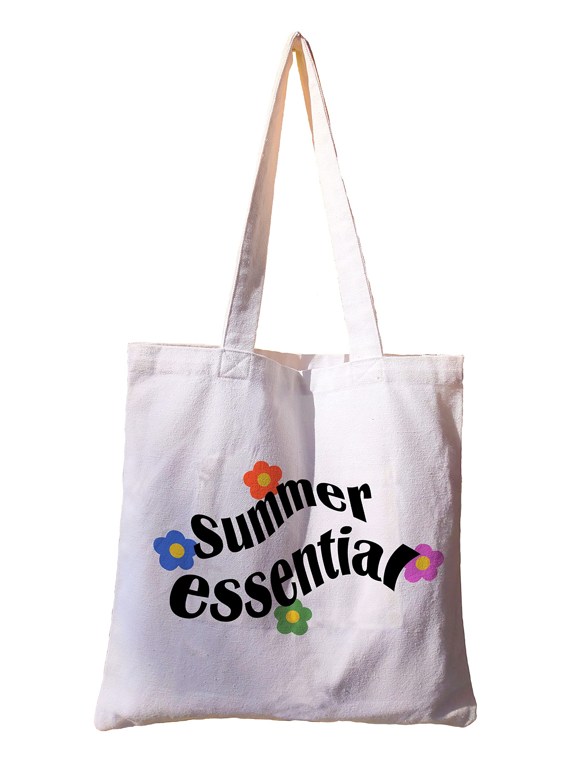 ‘Summer Essential' Tote Bag I Hand Painted Canvas Bag for Girls  and Boys I 100% Cotton Canvas Bag I Multi-Purpose I Eco-Friendly I Pack of