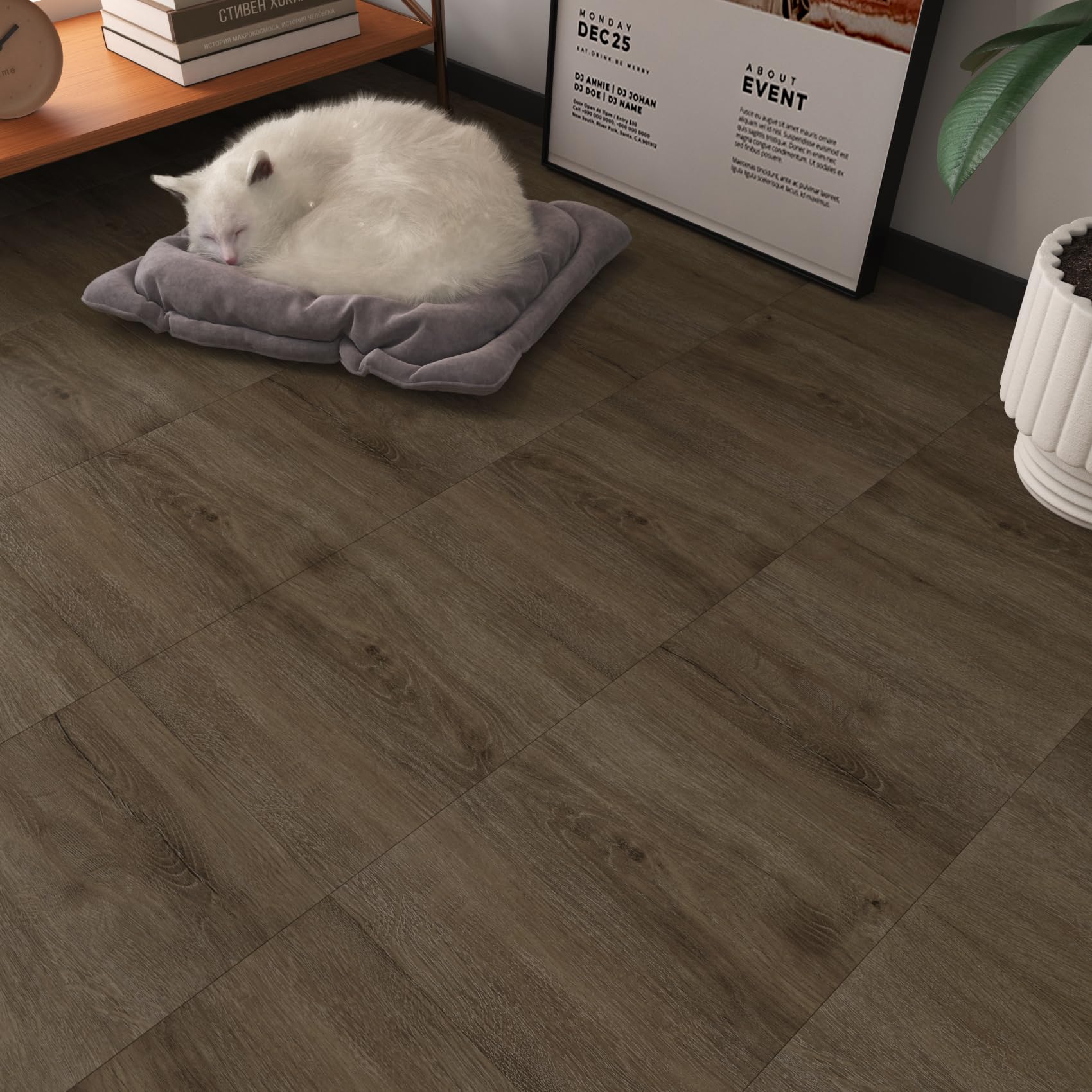 LaCheery 90cm x 15cm Pavimento Adesivo Bagno Marrone Pavimenti PVC Adesivi Effetto Legno 18 Pezzo Impermeabile Piastrelle Adesive Cucina Pavimento Vinile PVC Adesivo per Soggiorno Camera da Letto