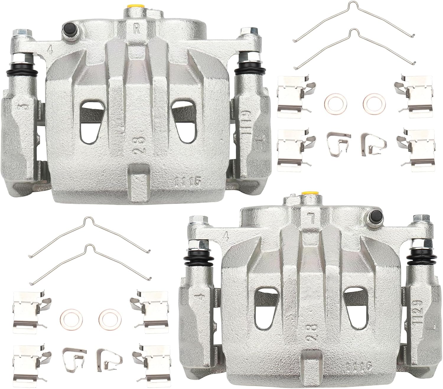 MAYASAF 19B6274+19B6275 Front Disc Brake Caliper Left+Right Caliper w/o Pads Fit for Toyota Highlander 2010-2018, Sienna 2011-2018, for Lexus RX350 2010-2015