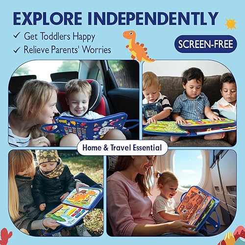 Miniatura 4 de Silouka Juguete Montessori para niños pequeños de 1, 2, 3, 4 años, tabla de aprendizaje para niños pequeños de 2 a 4 años, libro Montessori