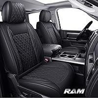 Vista 19 de YIERTAI - Fundas de asiento de vehículo compatibles con Dodge Ram 2009-2023, 1500, 2500 y 3500, camioneta pickup, protectores de asiento de cuero