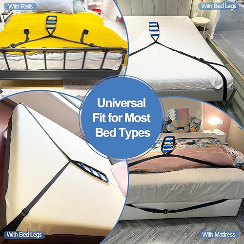 Miniatura 6 de Escalera de cama para personas mayores, asistencia de dominadas con asas antideslizantes y altura ajustable, ayuda de movilidad resistente para