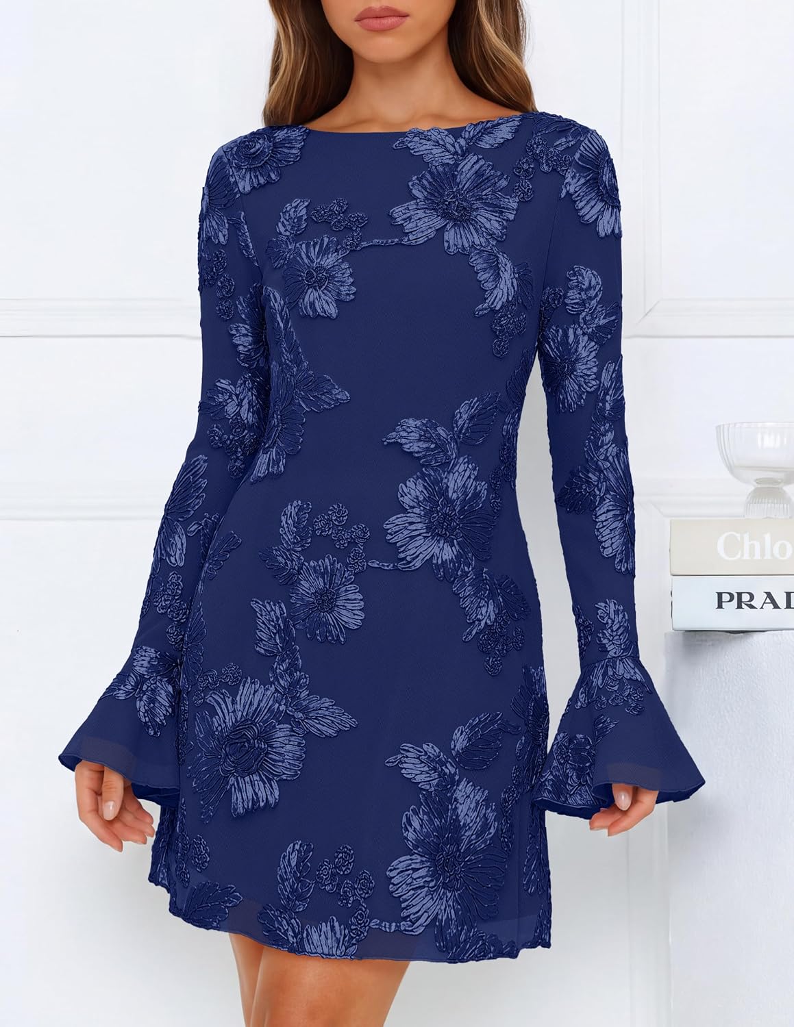  Women's Floral Mesh Wedding Guest Cocktail Party Dress thumbnail