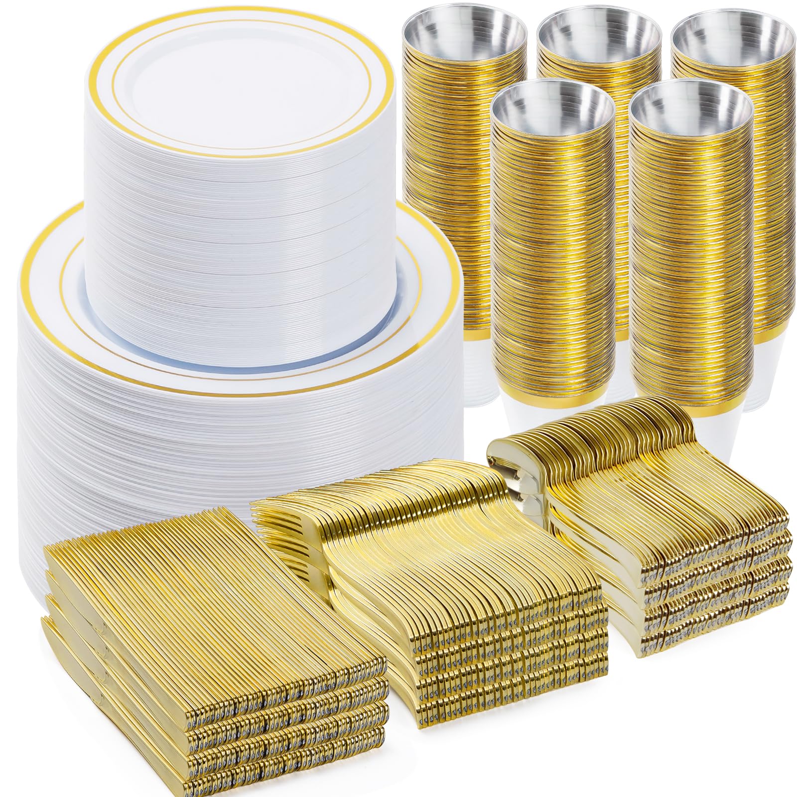 Gold Dinnerware Set for 100 Guests - 600 Piece -10 Gold Dinnerware Set for 100 Guests - 600 Piece -10