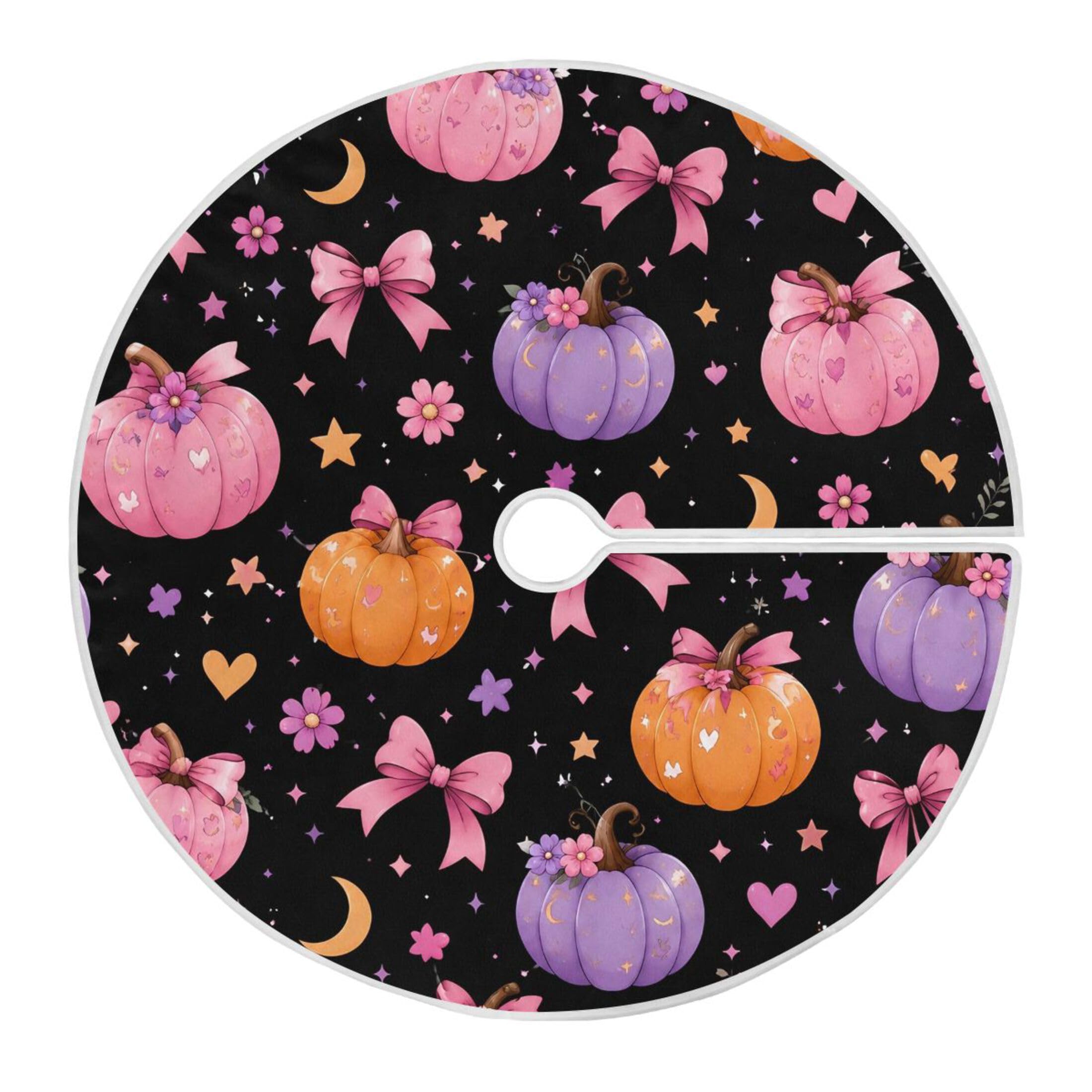 Fuauuyl Pumpkins Christmas Tree Skirt 36 in Indoor Outdoor Tree Mat for Farmhouse Holiday Party Decoration