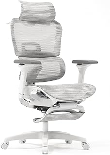 EastForce 寝れる多機能オフィスチェア ErgoSiesta(エルゴシエスタ) リクライニング145度 720度アームレスト 3Dヘッドレスト 背面高さ調節 座面スライド フットレスト デスクチェア ホワイト