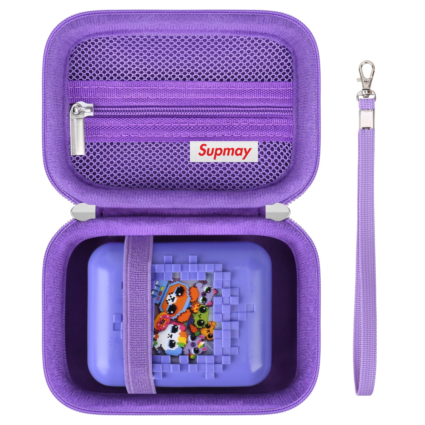 Carrying Case for Bitzee Disney/Wizarding World Harry Potter/Magicals Interactive Toy, Gifts for Virtual Pet Enthusiast/Girls & Boys, Travel Case with Mesh Pocket for Battery, Cable, Purple