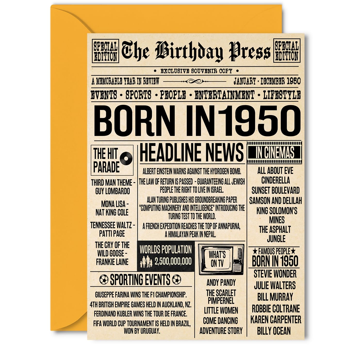 19th Birthday Cards for Men Women - Born In 2007 Newspaper - Happy 19 Birthday Card for Son Daughter Cousin Vintage Retro Back In 2007, 145mm Bday Greeting Cards — view 77