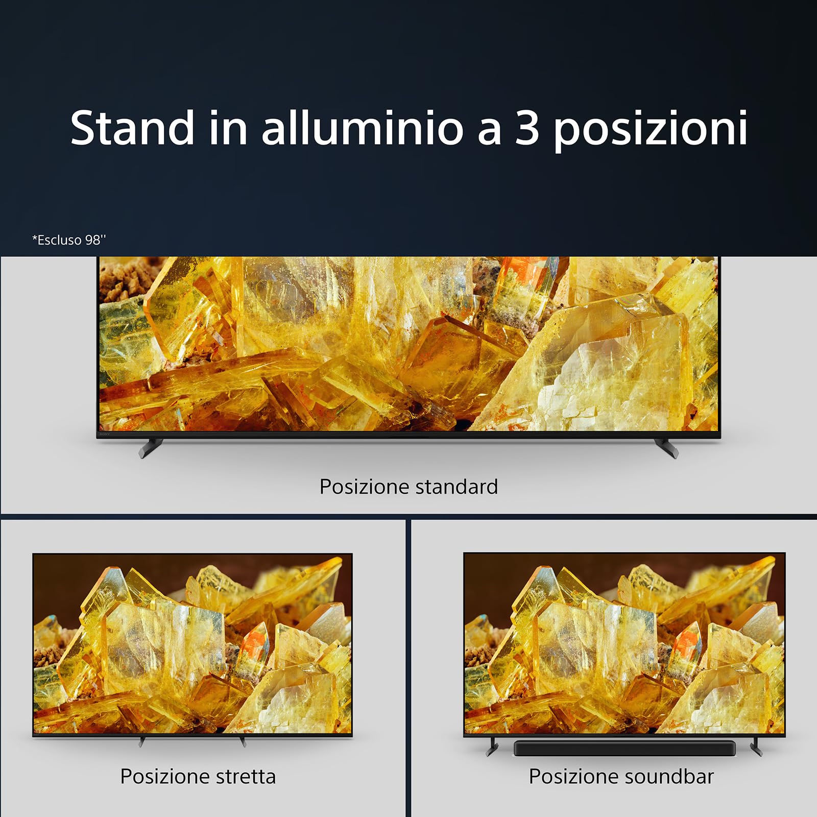 Sony BRAVIA XR, XR-85X90L, Full Array LED, 4K HDR, Google TV, ECO PACK, BRAVIA CORE, Ottimo per PlayStation 5, Aluminium Seamless Edge Design