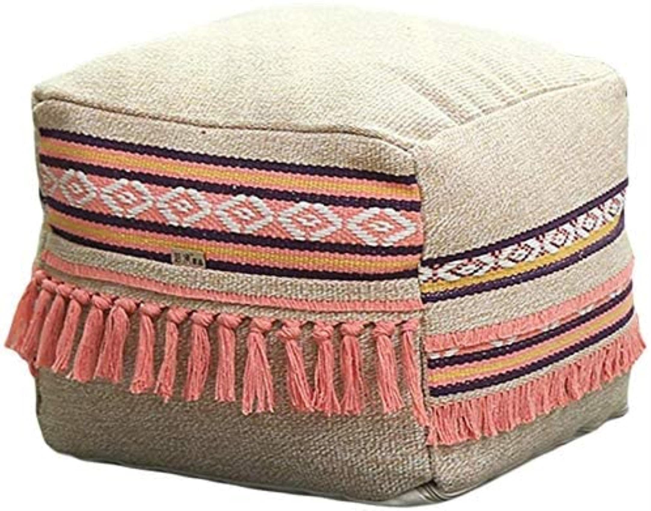 Coussin de sol avec gland pour moments de détente au salon ou terrasse