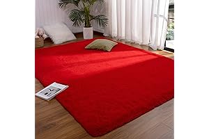 Warmup Your Space with a Touch of Crimson: 3x5 Feet Red Rug...