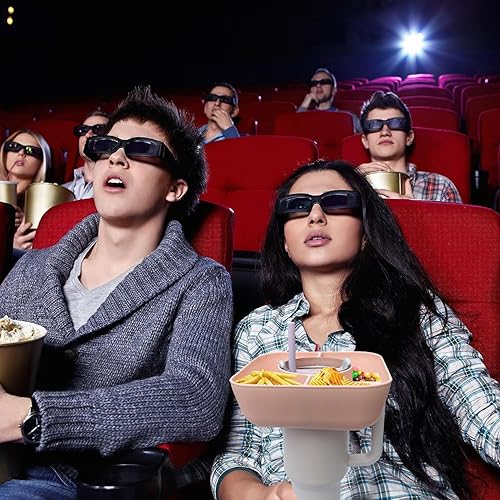 Miniatura 7 de MARCELLUS Cuenco de silicona para aperitivos Stanley Cup de 40 onzas, con tapas, bandeja de aperitivos Stanley reutilizable para Stanley Quencher