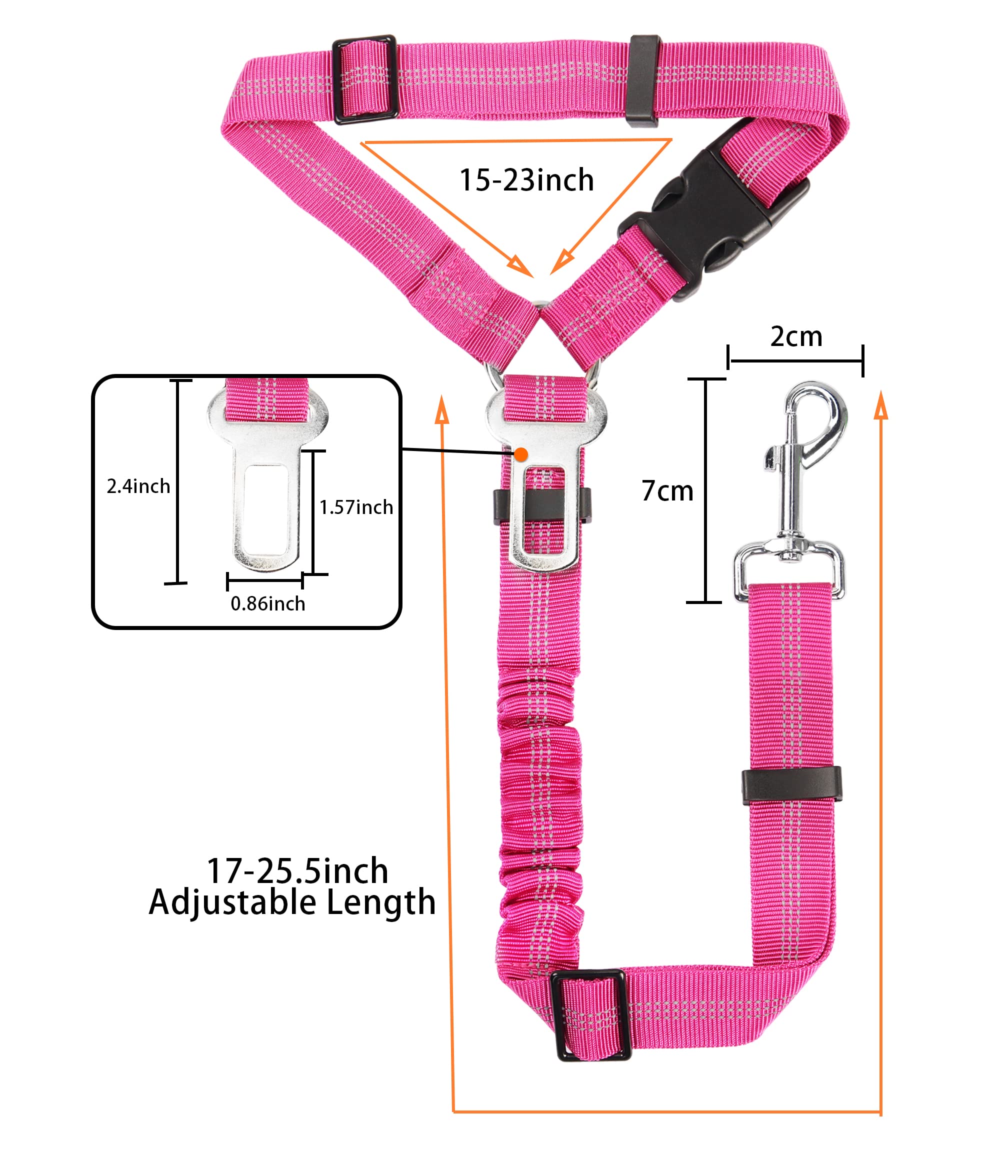 Harnais De Sécurité Voiture Pour Chien/Chat - Ceinture Réglable 46-79 Cm - Fixation à L'Appuie-Tête
