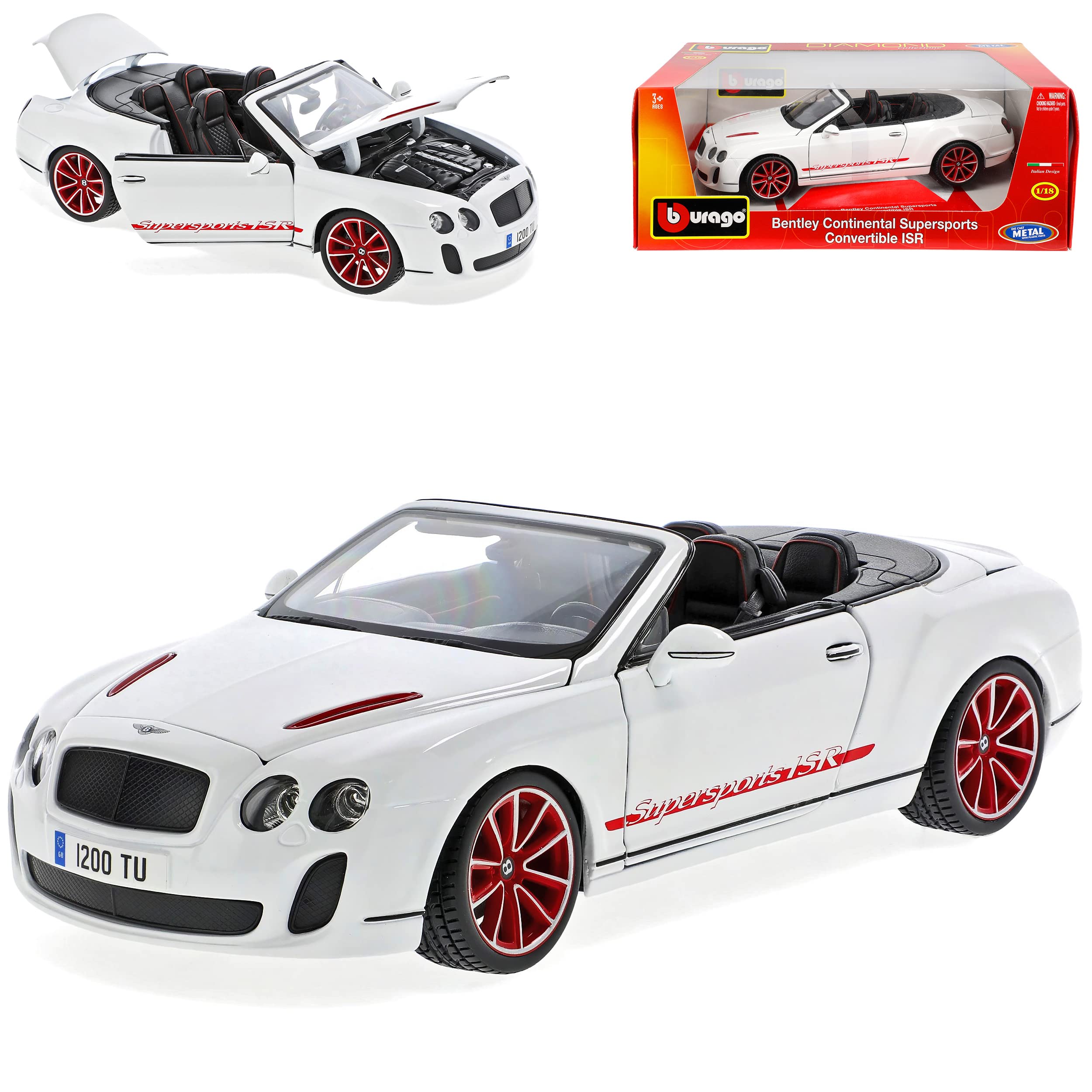 Bburago Bentley Continental SupeRSports Convertible ISR White 2nd
