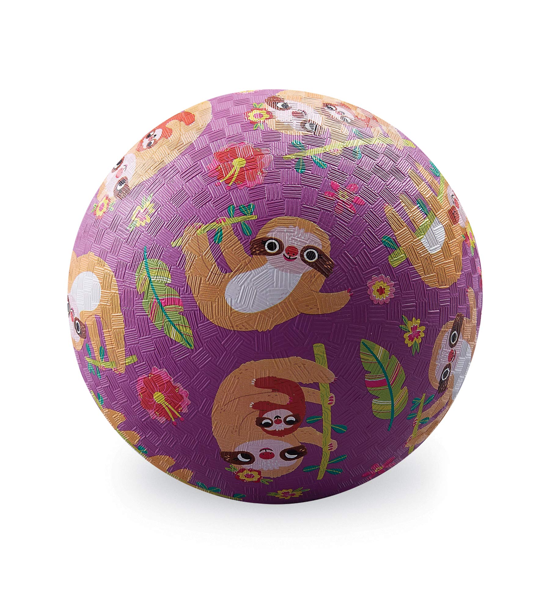 Crocodile Creek - Sloth - Rubber Playground Ball, 7", for Kids Ages 3 & Up, Purple, 1 EA