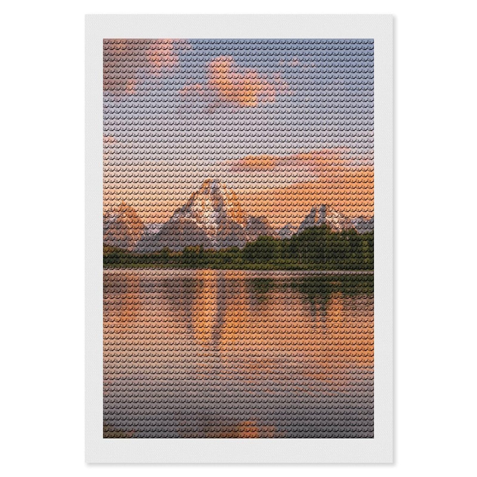 FekiLoot Landscape Paint by Numbers Kit for Adults Beginner DIY Diamond Dots Paintings Round Full Drill Diamond Art Kits Picture Diamond Art Painting Kits for Home Decor 8"x12"