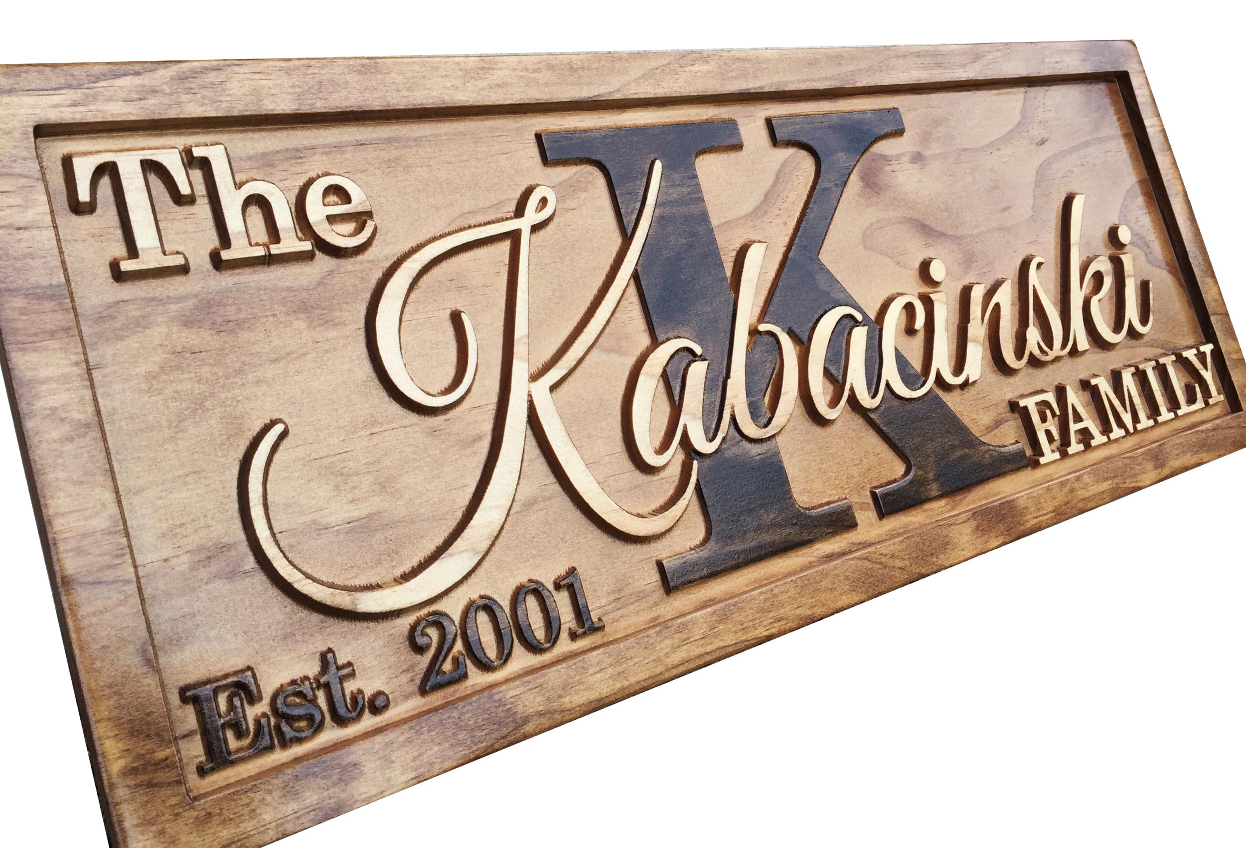 Personalized Family Name Sign Personalized Wedding Gifts Wall Art Rustic Home Decor Custom Carved Wooden Signs Couples 5 Year Anniversary