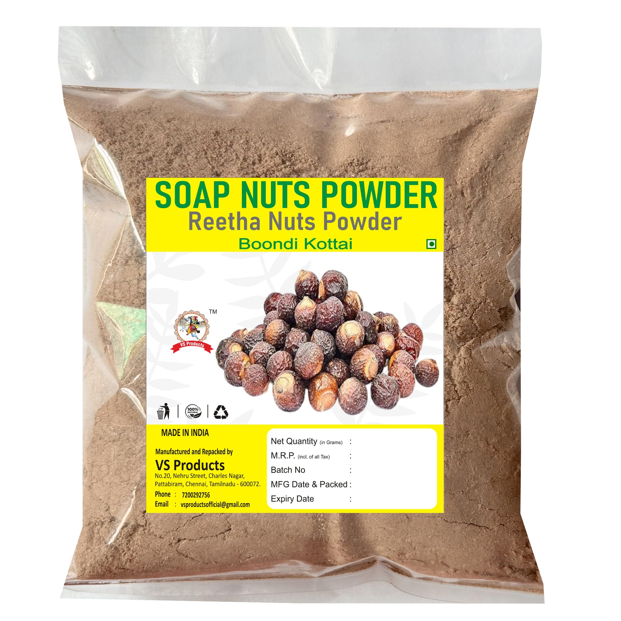 VS Products Soapnut Powder, 300g, Boondi Kottai, Kumkudukaya, Organic Reetha, Aritha Powder, For Hair & Face, (pack of 3 x 100g)-picture-30
