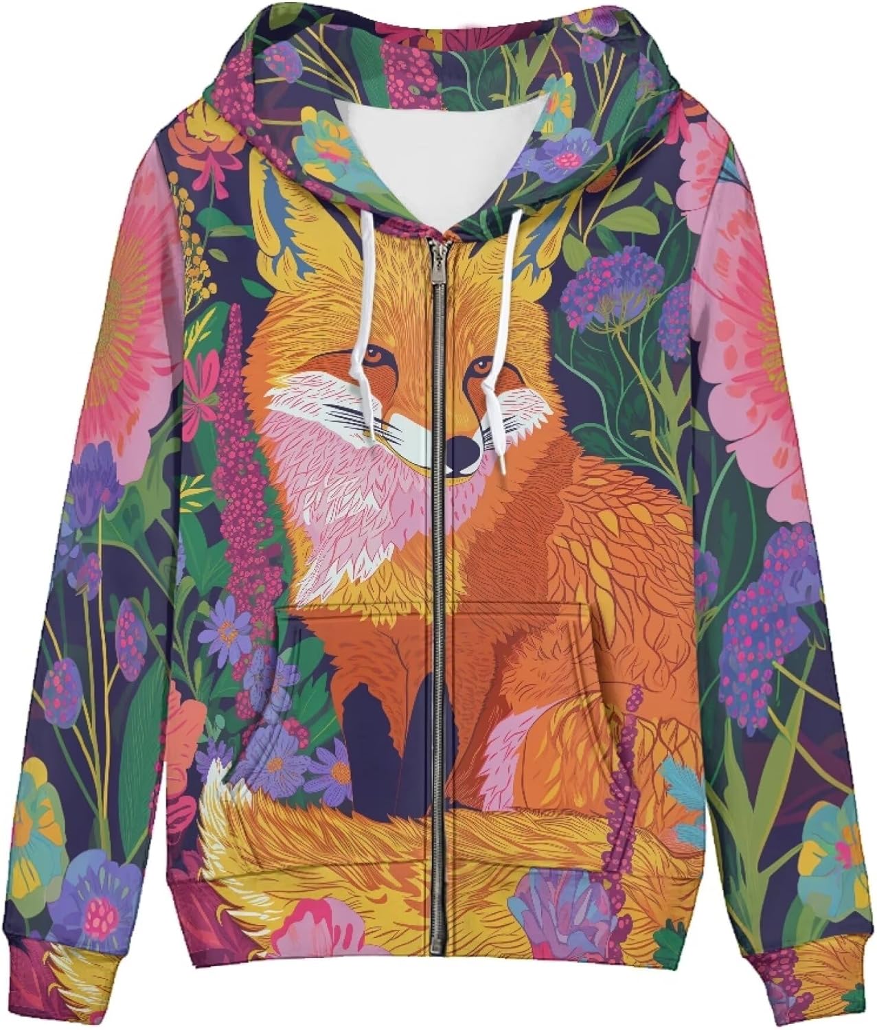 Sweatshirt for Women Lightweight Long Sleeve Zip Hoodies Funny Graphic Hooded Sweatshirt Fall Spring Comfy Jacket