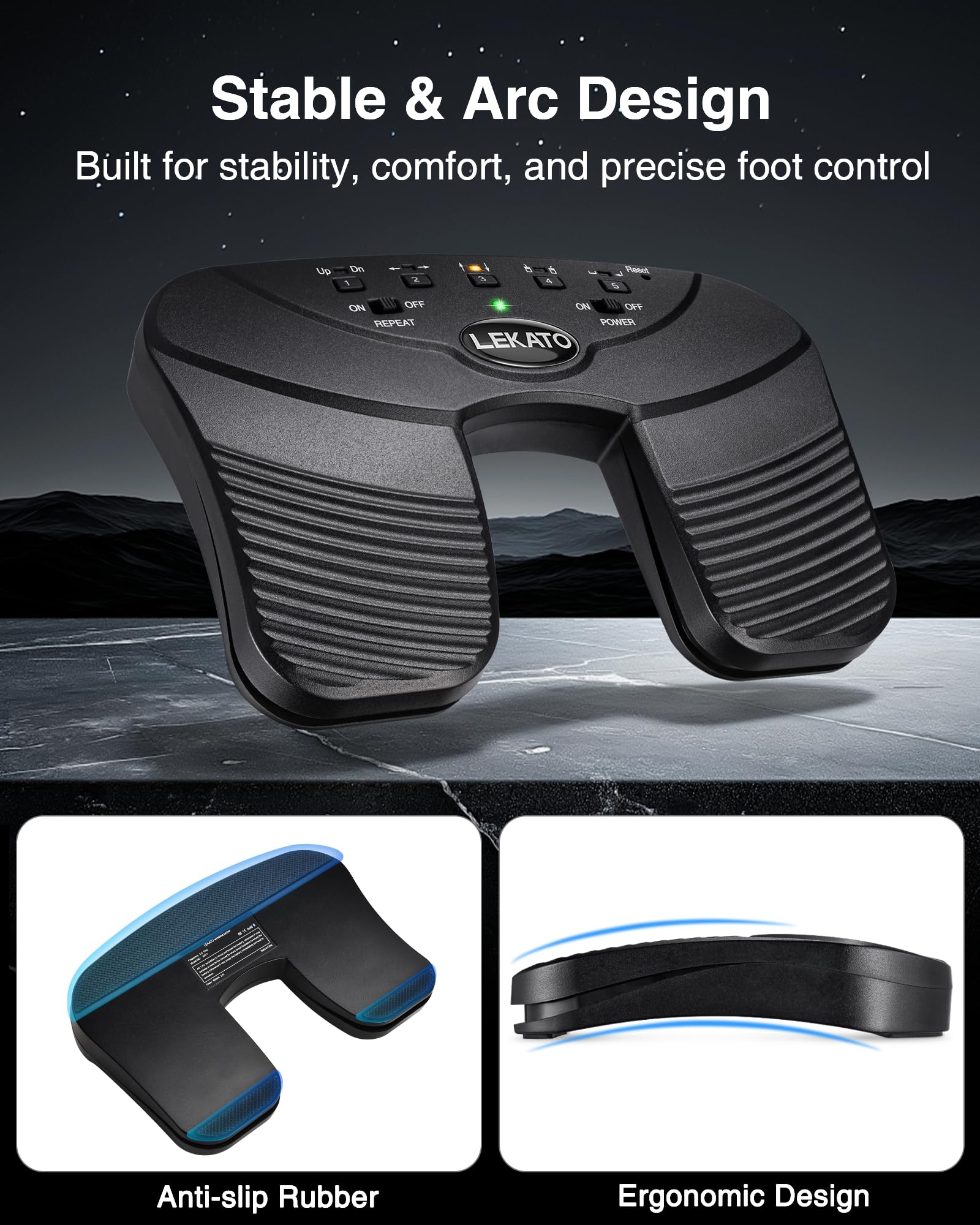 LEKATO Bluetooth Page Turning Pedale Silenzioso Partizioni Pagina Turner Pedale per Tablet e Telefono