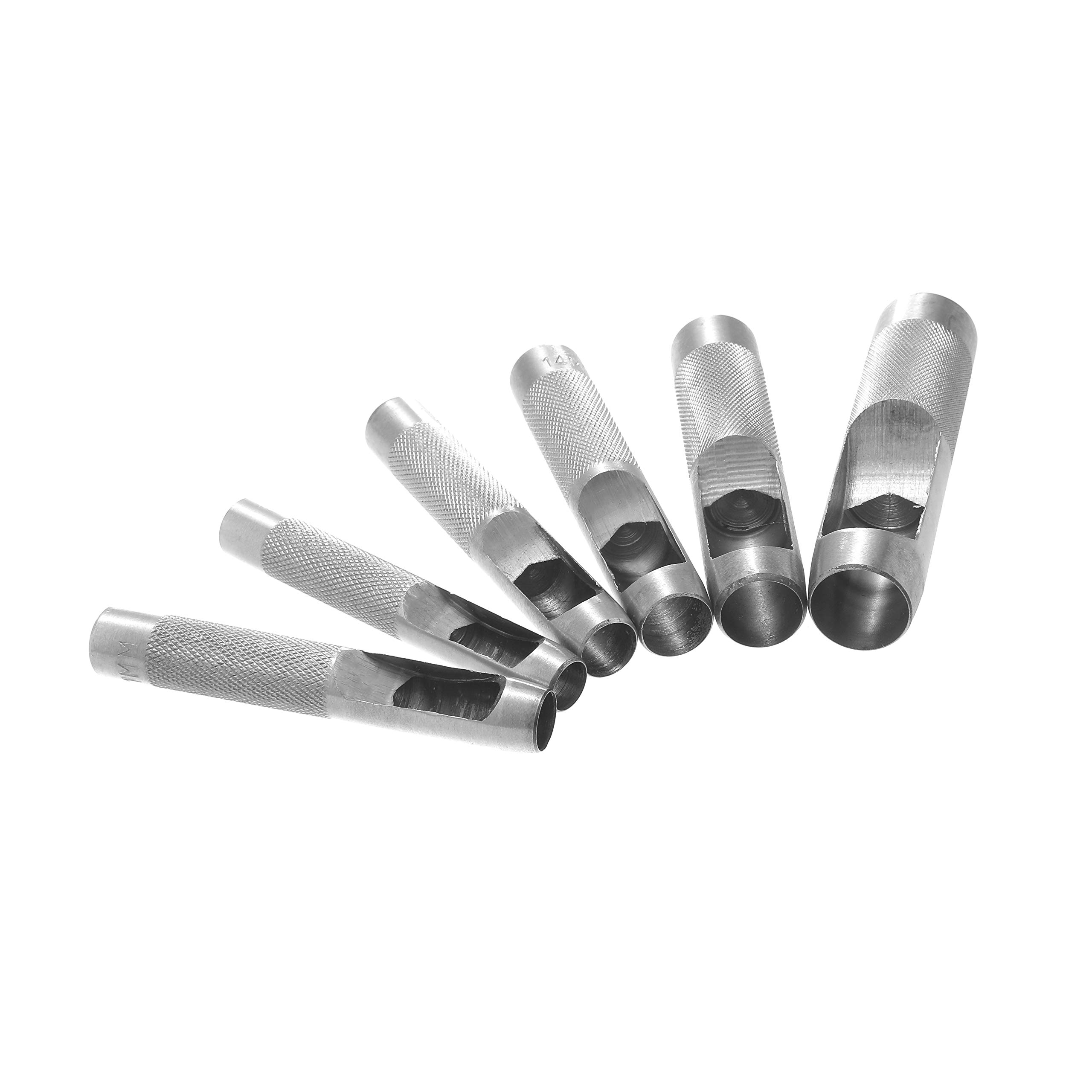 TOPWAY 15 Stück Locheisen Lochstanzer-Satz Stanzer 3-25mm Runde Stanzwerkzeug Set Locheisen Satz für Leder, Uhrenarmband, Dichtung Gürtel, Schuh, Stoff, Leinwand Kleidung, Öse