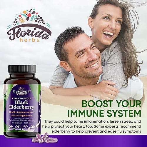 Miniatura 7 de FLORIDA HERBS Cápsulas de saúco negro, 100 unidades, vitaminas de saúco Sambucus sin OMG, sin gluten, extracto de saúco orgánico Sambucus Nigra