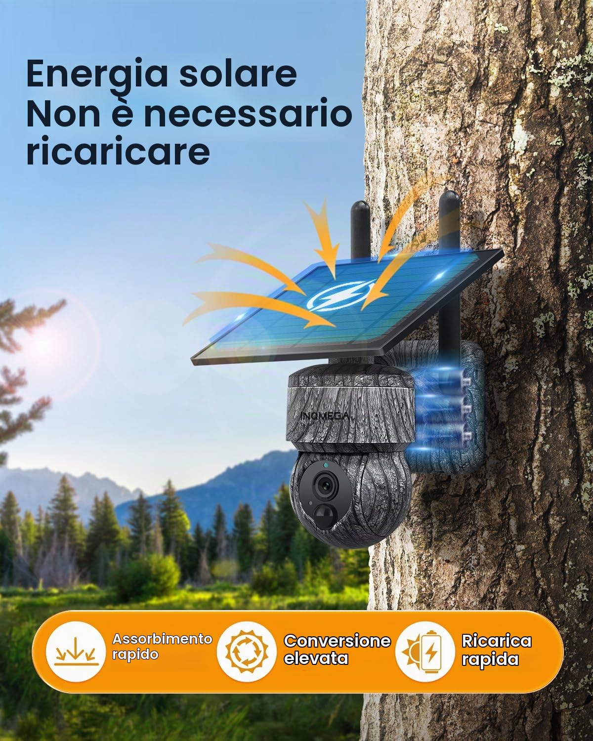 SHIWOJIA 4G LTE Telecamera di Sorveglianza Solare Esterno con Scheda SIM, 2K 360° PTZ Telecamera di Sicurezza Solare, Audio a 2 Vie, Sensore di Movimento PIR, Visione Notturna, IP66