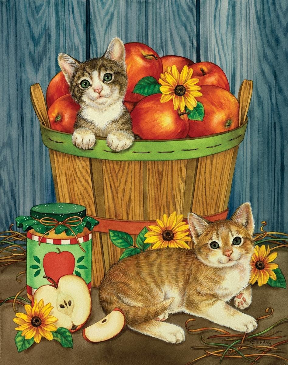 Great American Puzzle Factory Apple Basket Babies 300 Piece Puzzle