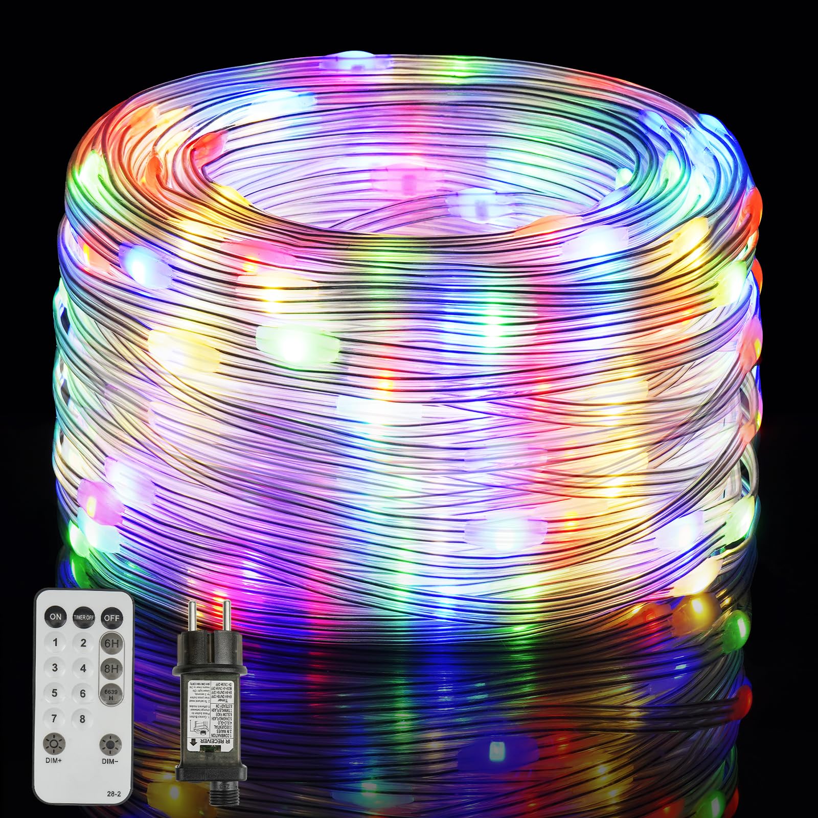 Buudala Luci Albero di Natale 30M 300LED, Catena Luminosa Esterno Luci di Natale Interno IP67 Impermeabile, 8 Modalità Catena LED Natalizie per Esterno Giardino Balcone Festa Matrimonio