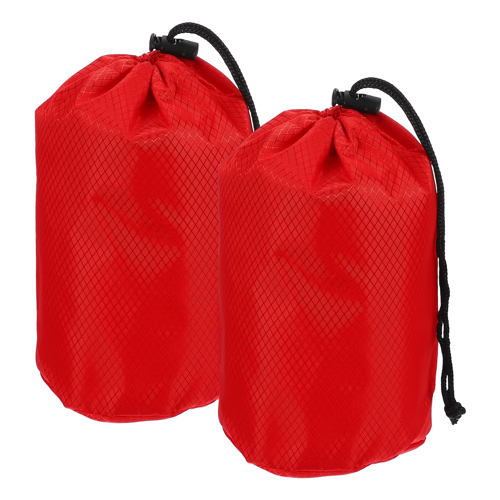 YELARXI Stuff Sack, Waterproof Ditty Bags Storage Sacks Portable Outdoor Ultralight Drawstring Dry Stuff Bag Gear with Toggle 4x8In & 2 Pack & Red for (Backpacking Camping Hiking)