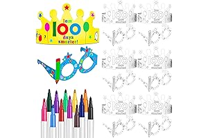 72 Pcs 100th Day of School DIY Craft Crowns With Glasses and...