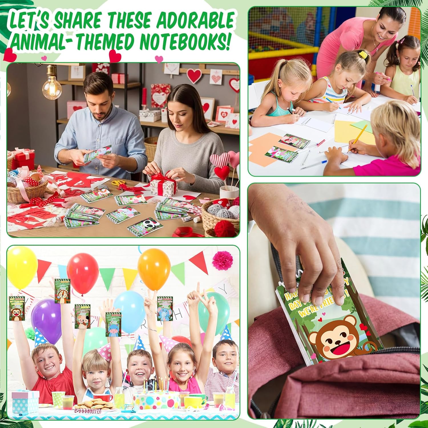 Tinlade 24 Pcs Valentine's Day Mini Notebooks Cute Animal Valentine Notepads Classroom Party Favors Bulk Gifts Love Fun Animal Notes - Image 4