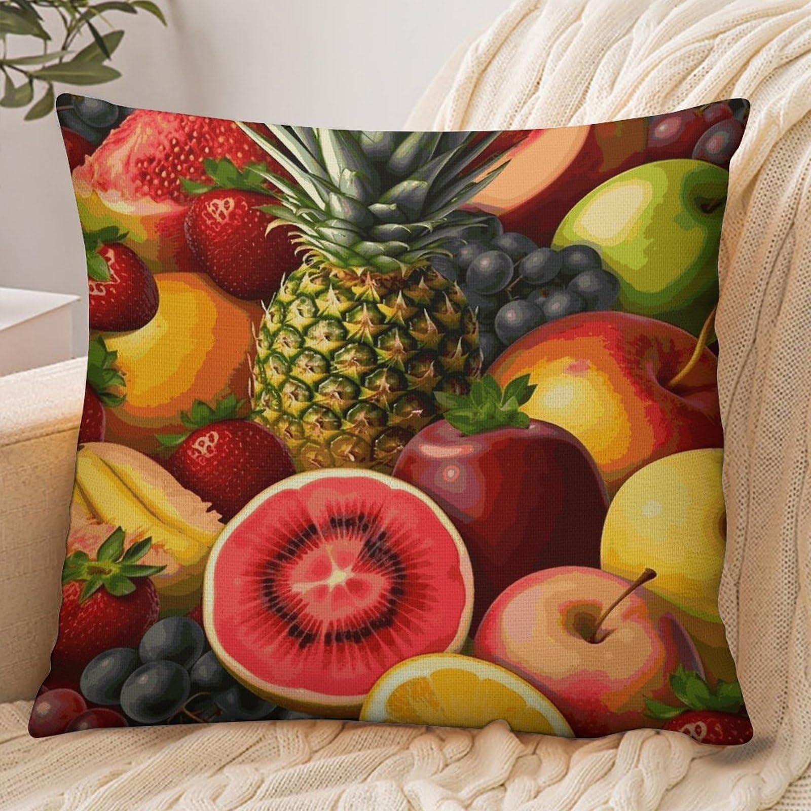 Fekiloot Style Fresh Juicy Fruits Pillowcase Pillow Sham Pillow Case
