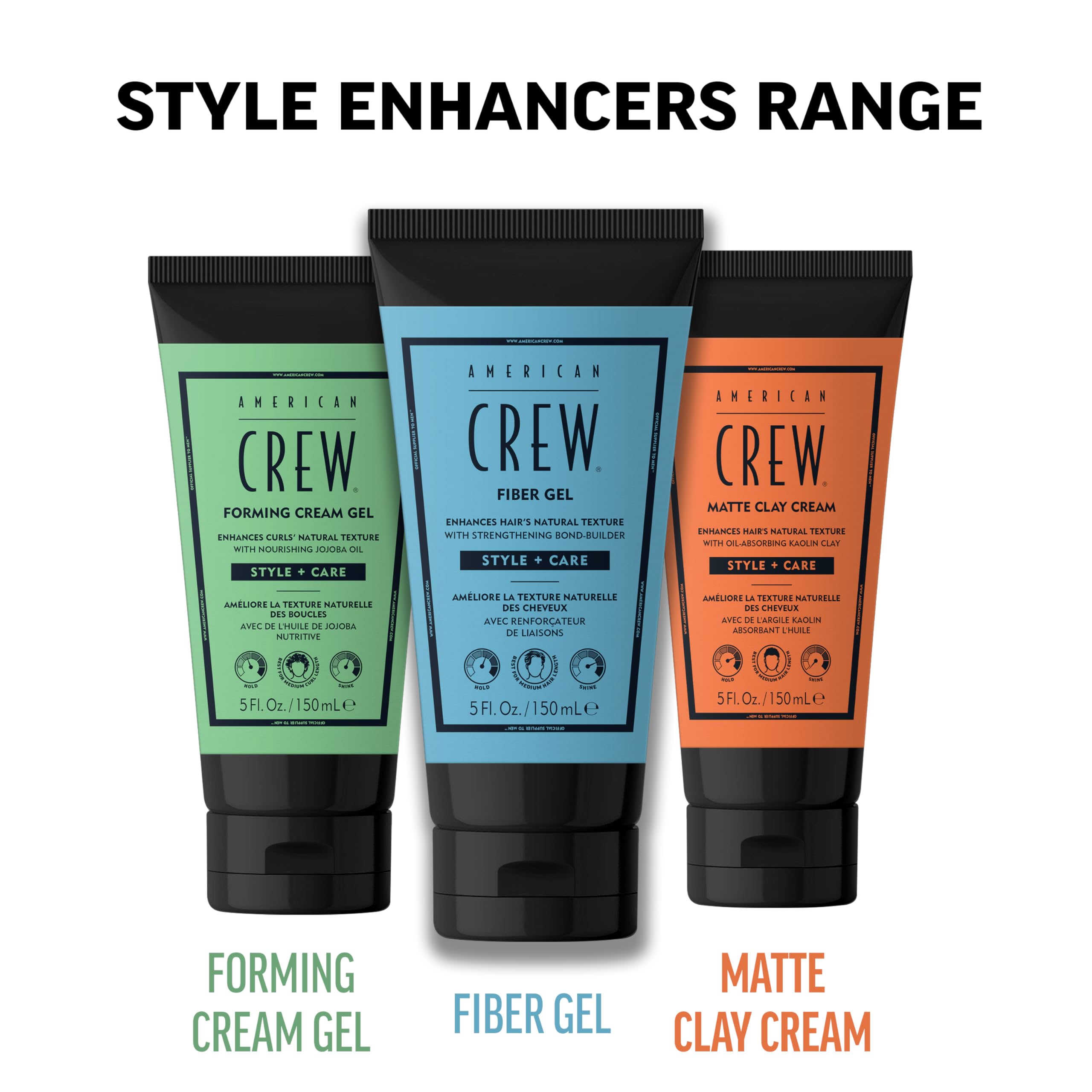 AMERICAN CREW Matte Clay Cream, Hybrid Hair Styling Clay Gel For Men, Medium Hold With Matte Finish, 5 fl oz