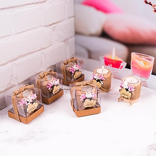 Vista 5 de HTF - Juego de 10 portavelas de madera personalizadas para baby shower, regalos de baby shower, regalos de revelación de género, portavelas