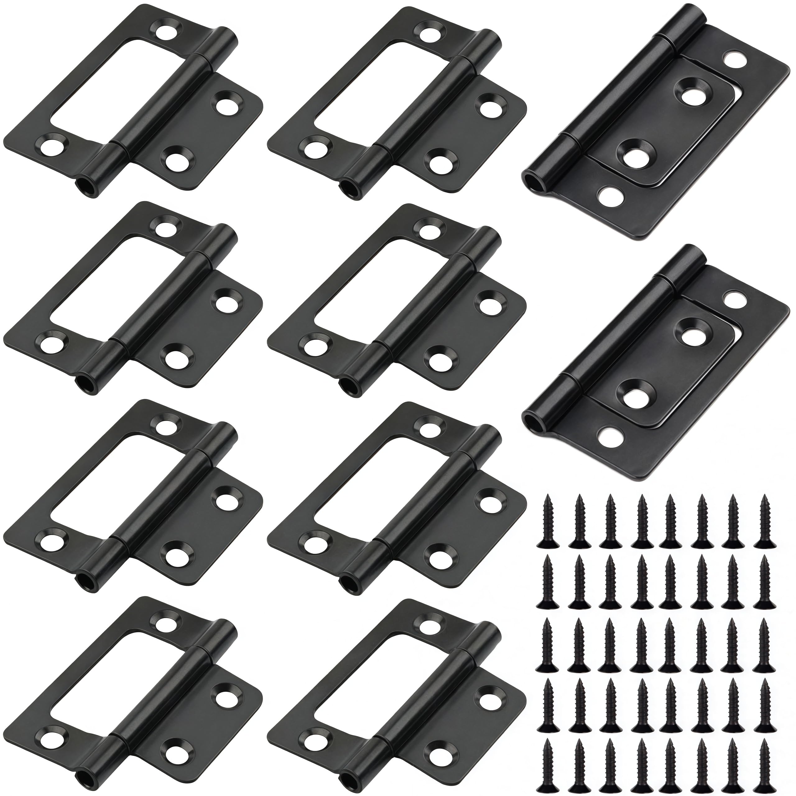 Vbnexyr Black Hinges 10 Pack Of 2 Inch Iron Hinges No Slotting Required Suitable For Picture Frames And Wooden Boxes