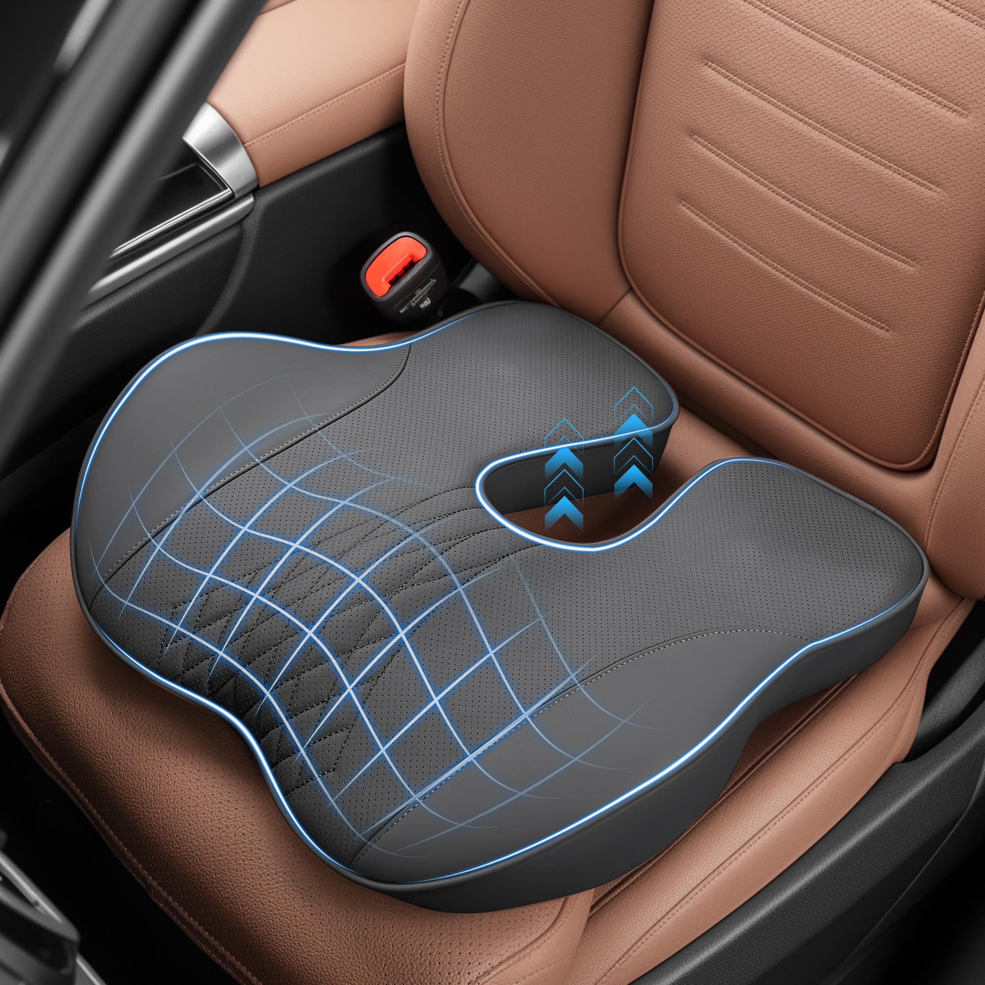 Treesiche Leather Adult Booster Car Seat Cushion