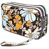 BIAOTIE Large Capacity Wristlet Wallet - Women Printed Nylon Waterproof Handbag Clutch Purse