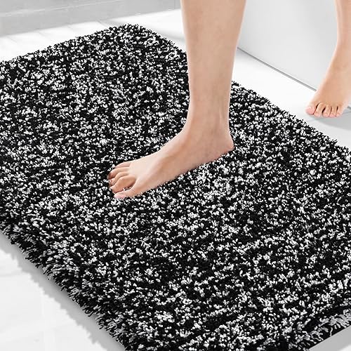 Miniatura 33 de Yimobra Alfombras de baño para baño, 32 x 20 pulgadas, ultra suaves y absorbentes de agua, alfombras de ducha de felpa antideslizantes, tapetes Gris