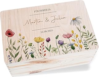 Erinnerungsbox - Für immer ja | Liebesgeschenk | Geldgeschenk Verpackung Hochzeit Geldbox | Schatzkiste Hochzeit | Geschenkbox Liebe | Liebes Geschenk Holzkiste | Aufbewahrungsbox Beziehung - 30 x 20